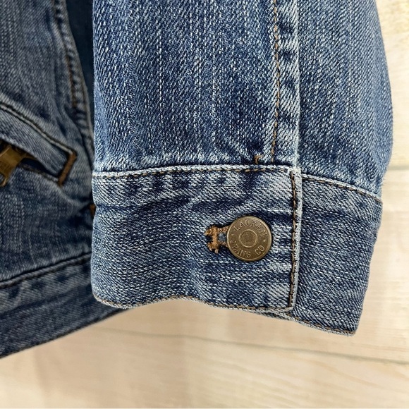 Lauren Jeans Co Denim Medium Wash Crop Denim Jacket - Picture 6 of 10